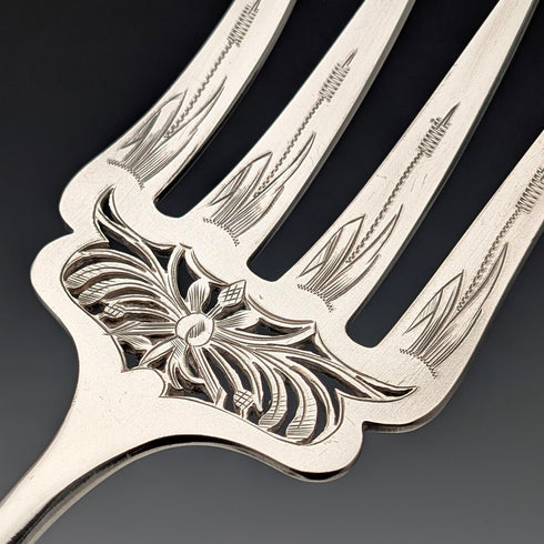 約 1900 年法國古董銀盤魚餐具套裝,附盒子 SFAM